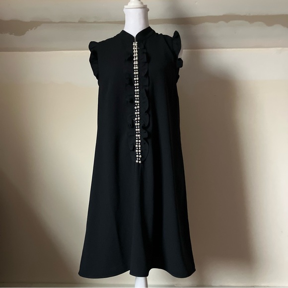 Lilly Pulitzer Adalee Embellished V-Neck Shift Dress in Onyx Black size 6 - Picture 4 of 12